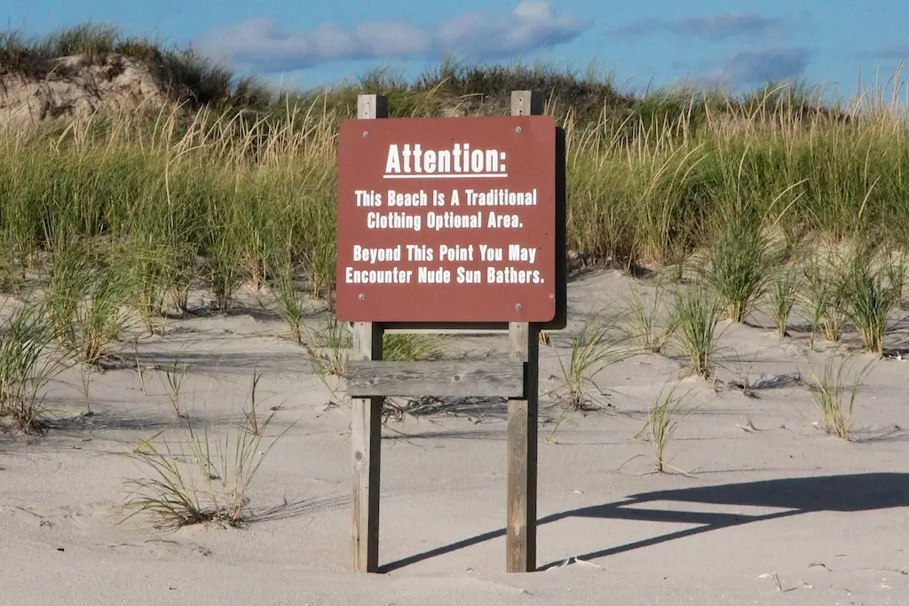 Fire Island Nude Beach Sign