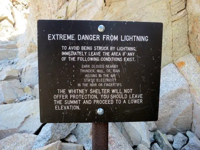 Mount Whitney Lightning Sign