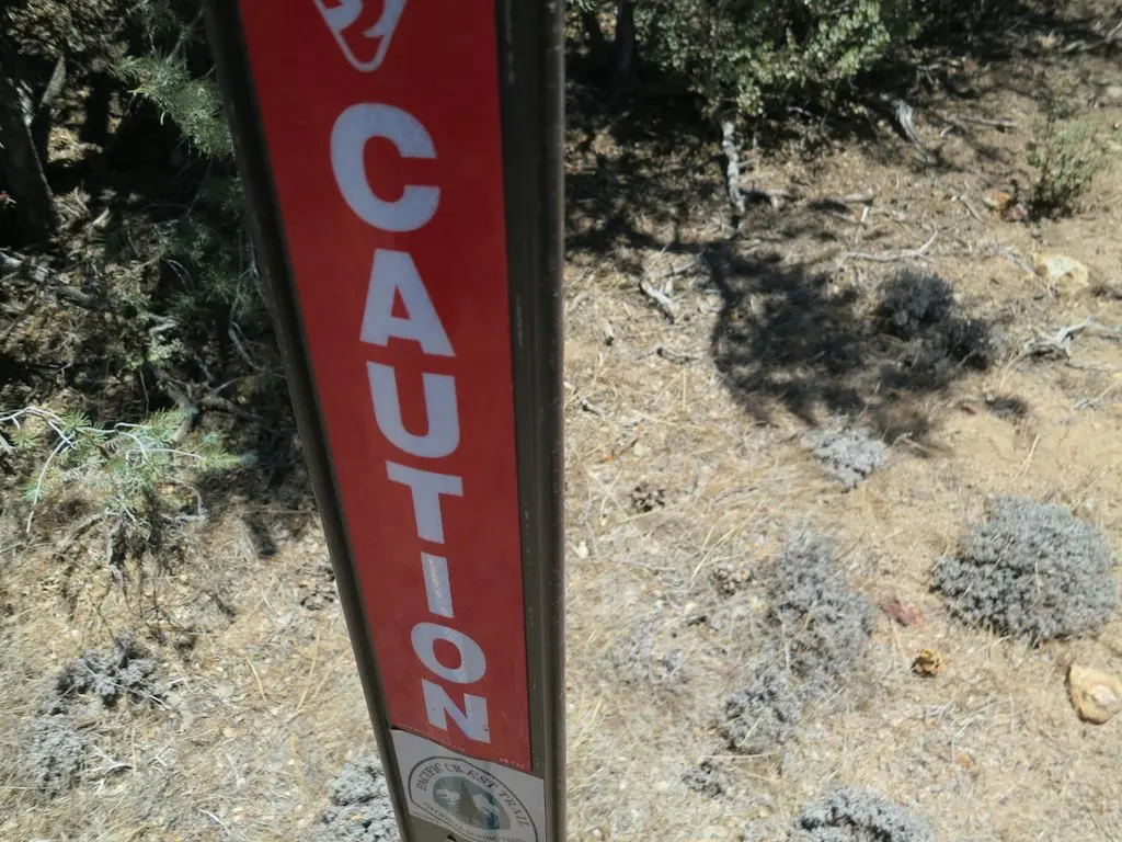 PCT Caution Sign Post