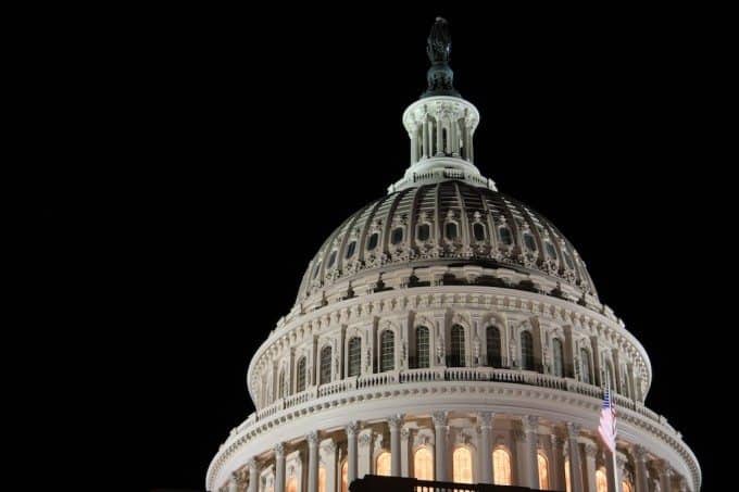 Washington DC Capitol Building Night