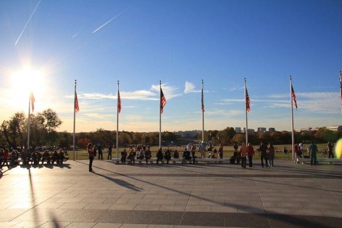 Washington DC Flags Sun
