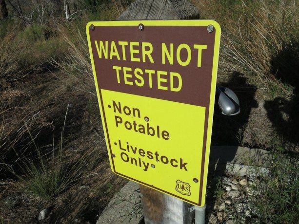 Water Not Tested Sign