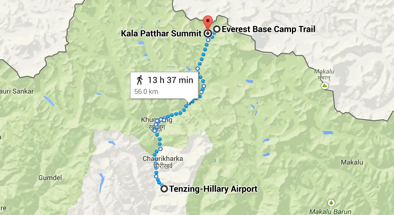 Everest Base Camp Route Google Maps