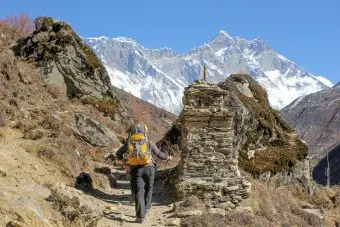 Himalaya Hiker Korean Behind Mountains