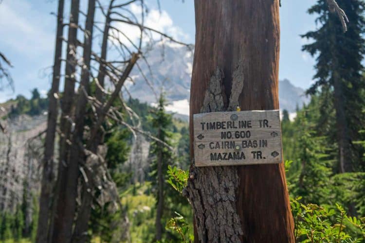 Oregon Mount Hood Timberline Trail Sign