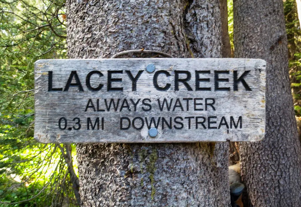 PCT Lacey Creek Sign