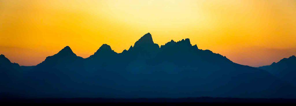 Wyoming Tetons Sunset Panorama