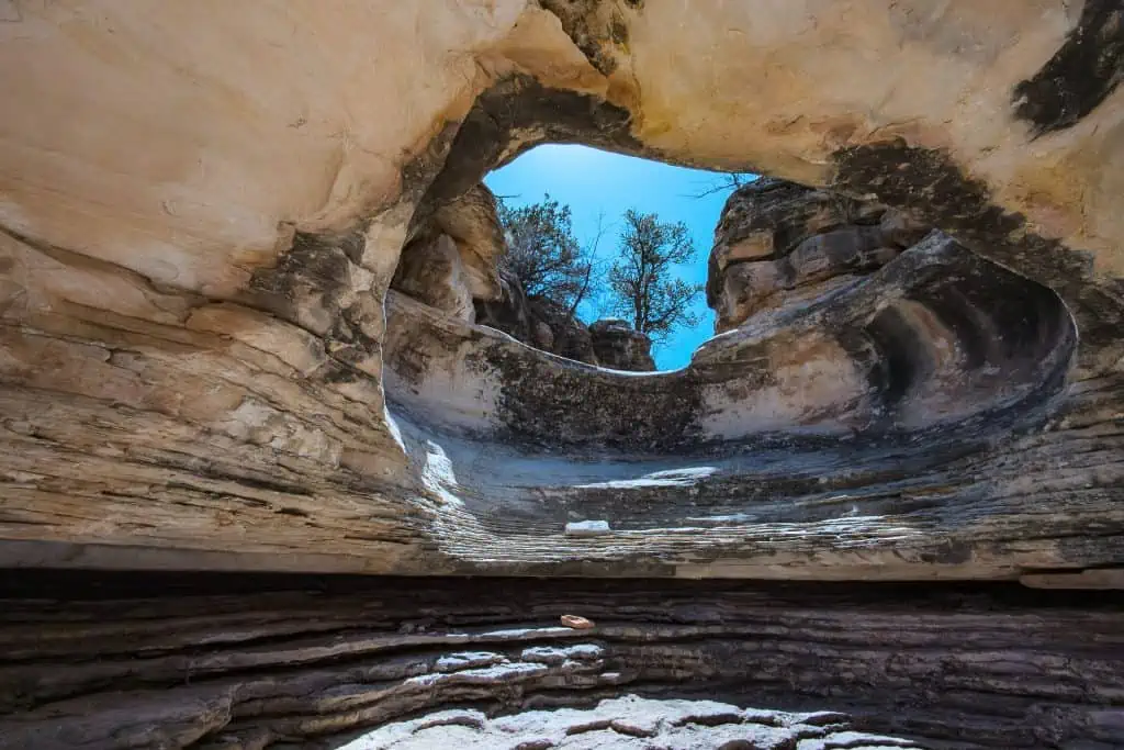 a hole in the rock in Butler Wash